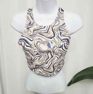 Sacre Swirl Patterned Halter Active wear Sports Top